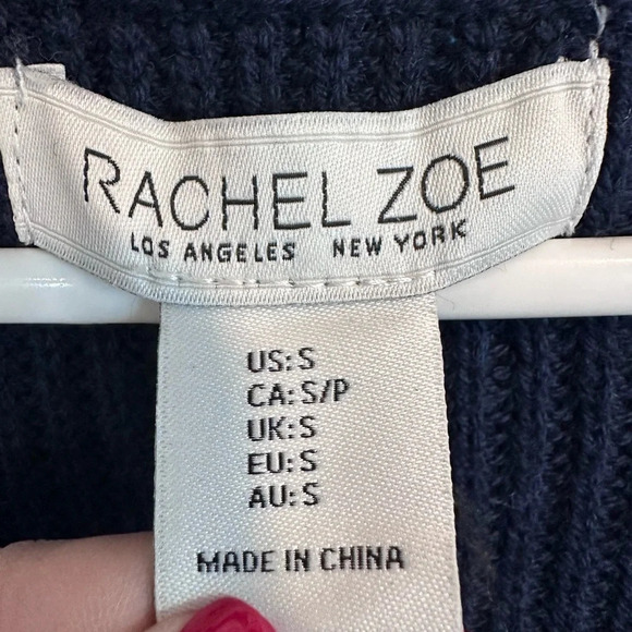 Rachel Zoe Women’s Blue and White Striped Buttoned Nautical Sweater Size Small - Picture 2 of 6